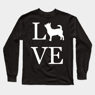 I Love Chihuahuas Silhouette Pet Owner Lover Gift Idea Dog Long Sleeve T-Shirt